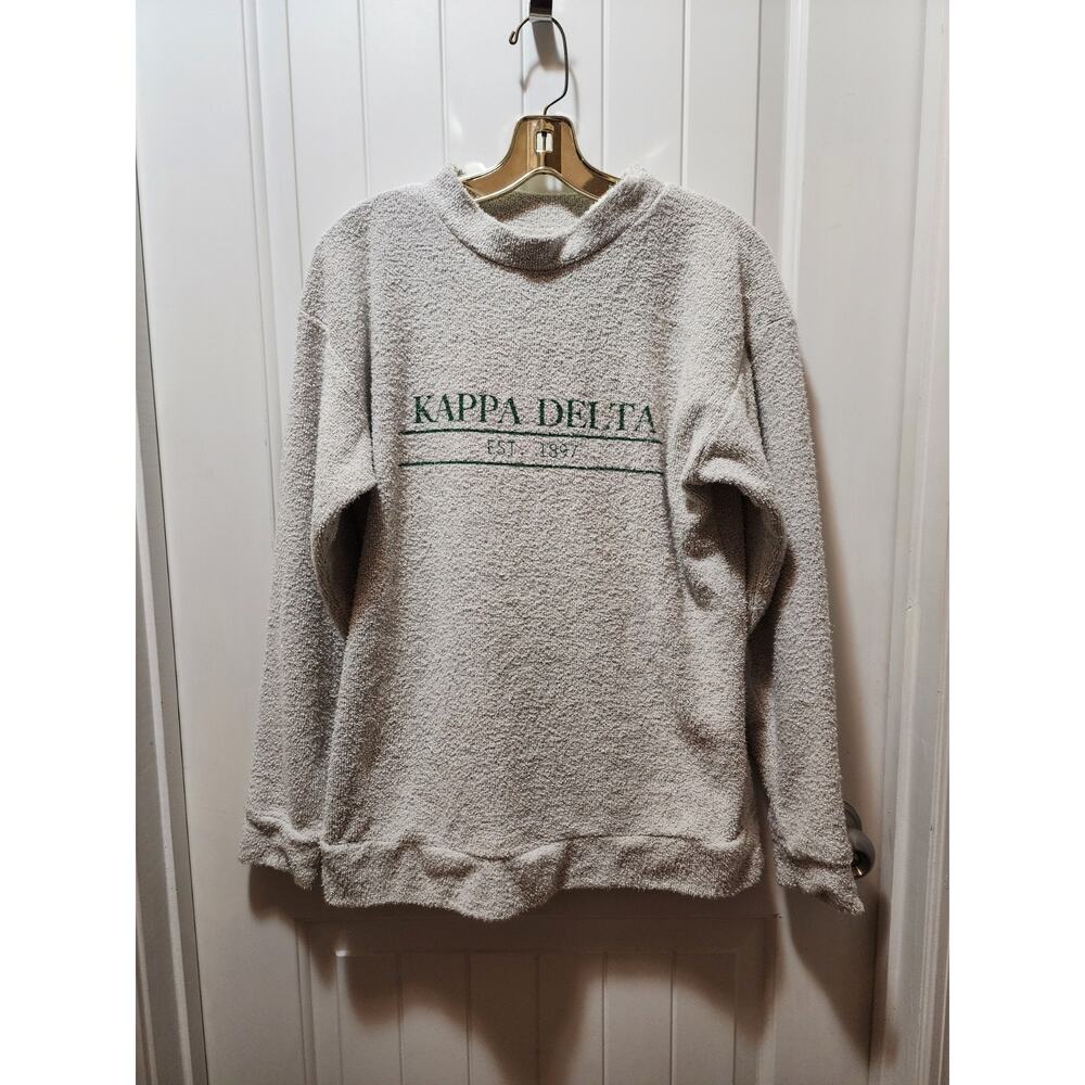 KAPPA DELTA Pullover Textured Sweatshirt Long Sleeve Women’s M WOOLLY THREADS